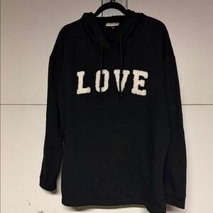 Bobbie Brooks Black Hoodie with White 'LOVE' Text